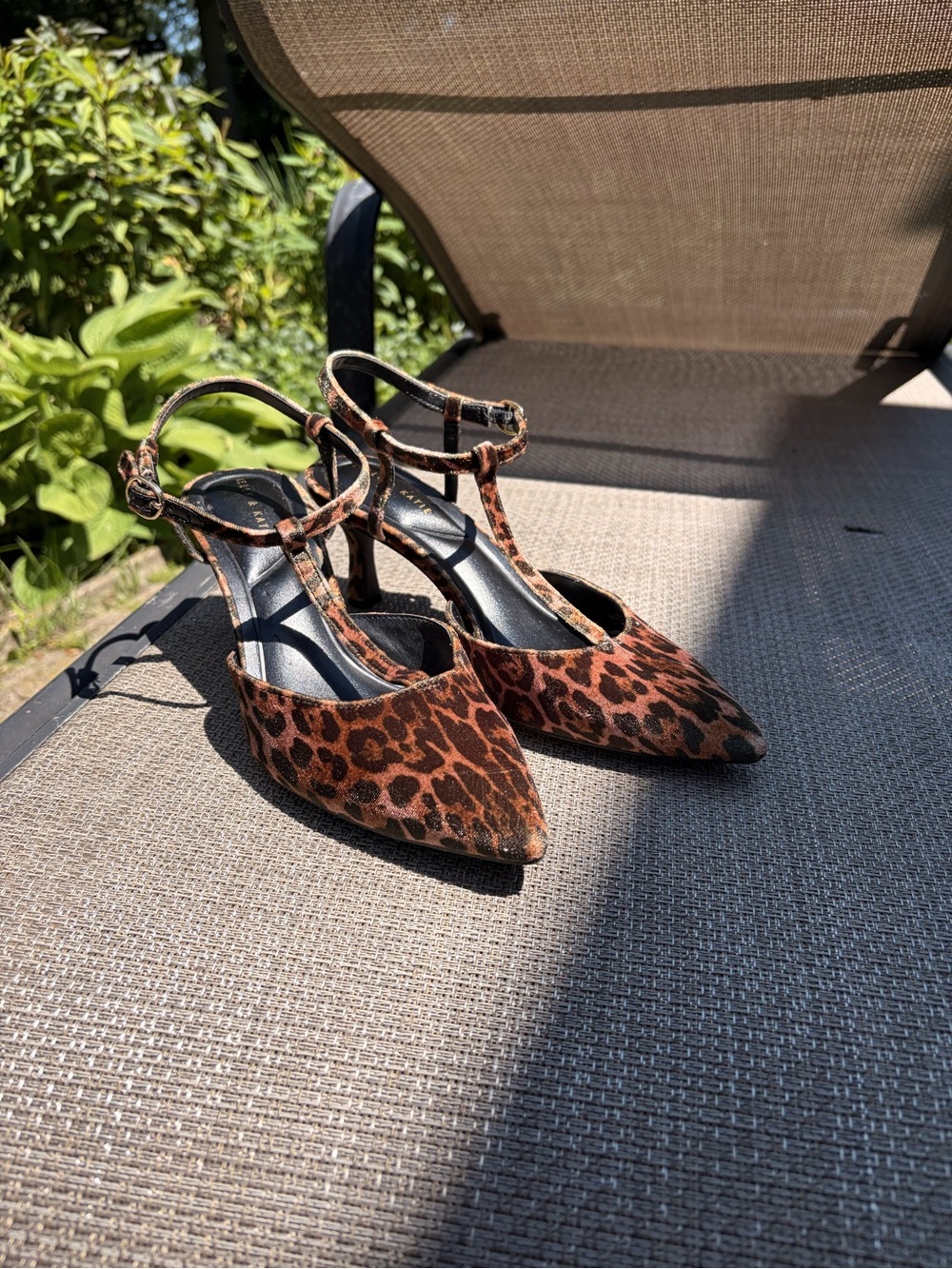 Leopard Print Pointed-Toe Slingback Heels - Brown